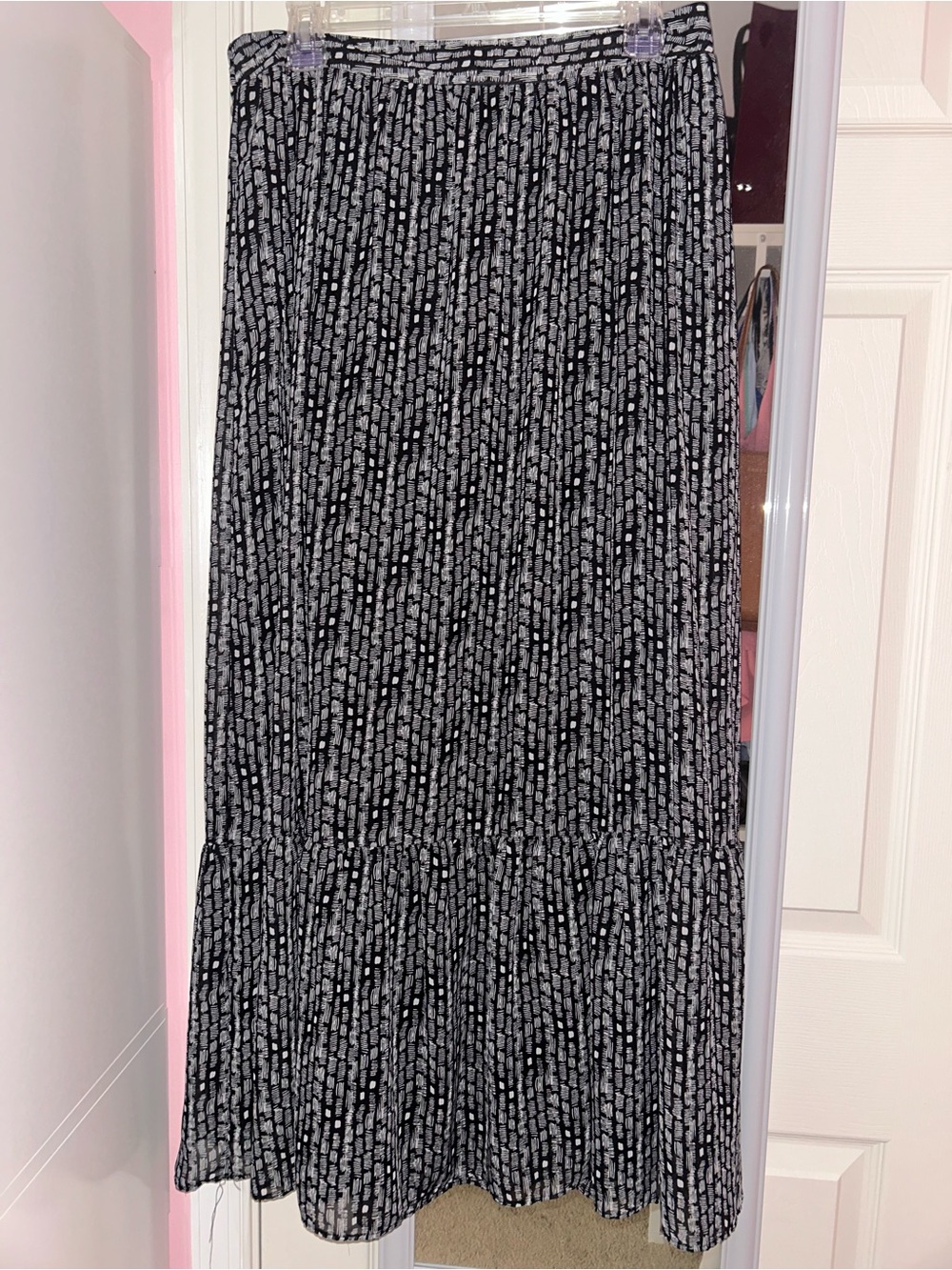 Candie's Black & White Printed Maxi Skirt